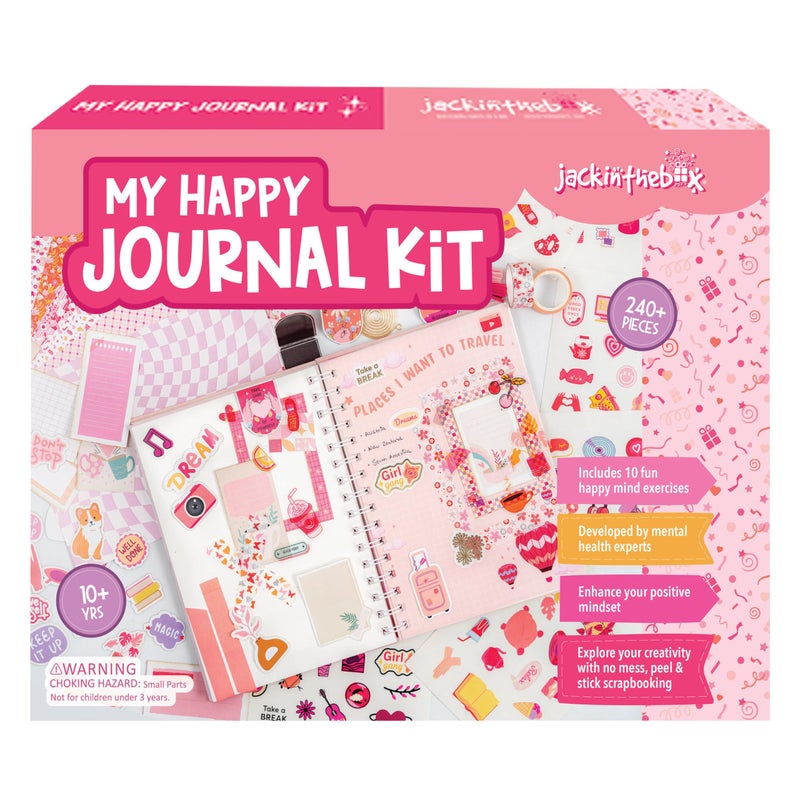 jackinthebox DIY Journal for Girls Ages 8-12  242 pcs  Scrapbook Kit  Tween Girls Gifts  Girls Journal Kit  Includes 10 Mental Health Exercises  Journaling Kit  Gifts for 8 9 10 11 12-Year-Old - Image 1